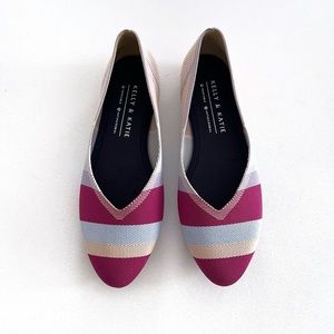 Kelly & Katie Fonzie2 Ballet Striped Flats Size 8